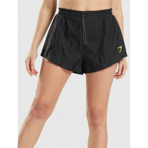 GYMSHARK Pulse 2 in1 Lined Black Nylon Shorts Women's Size Medium